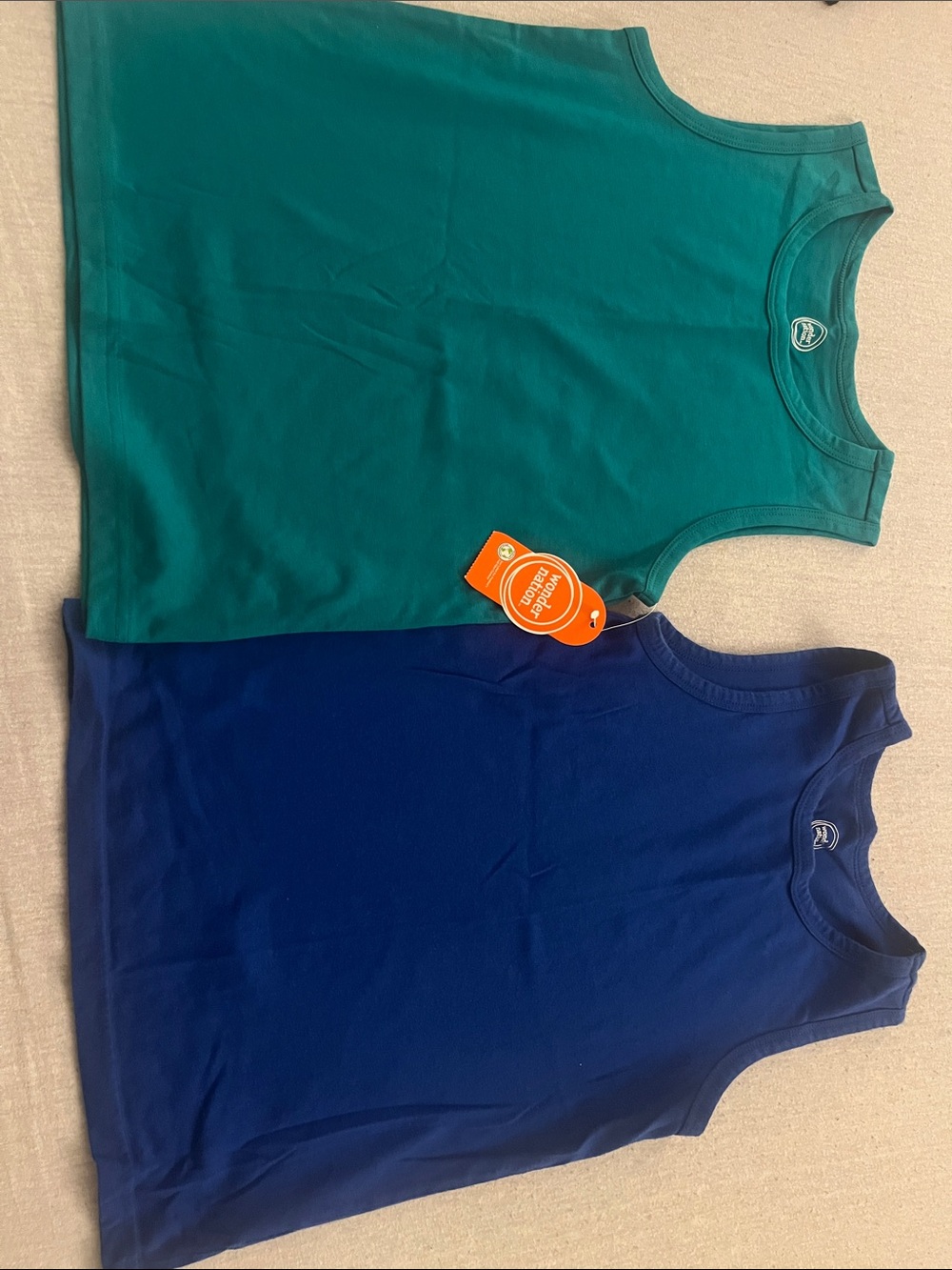Kids Sleeveless Tank Tops - Teal & Navy